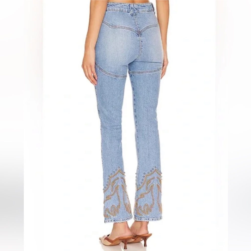 Understated Leather Western Stretch Jeans Cowboy Tears Blue Denim Women’s 24 - Picture 2 of 13